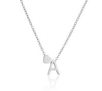 QttvbTna Heart Pendant Initial Necklaces, Pendant Necklace for Girl Silver Initial Necklaces, Personalized Girls Tiny Initial Alphabet Love Choker Necklace, Personalised Women & Girls Gifts