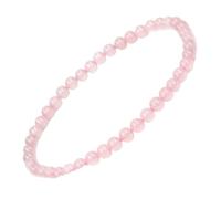 QttvbTna Pink Crystal Beaded Bracelets, 4mm Beads Gemstone Bracelet, Adjustable Stretch Natural Stone Ladies Jewellery Gifts（19cm）