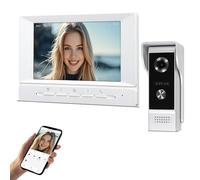 QttyElok 7 Inch TUYA WiFi Video Door Phone Intercom System 1080P HD Camera IR Night Vision, Video Doorbell with Monitor, Support 2-Way Audio, Recording, Tuya APP Remote Unlock