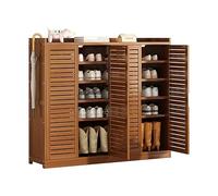 QTTYREV Modern Shoe Organizer, Modern Free Standing Shoe Racks Storage Organizer for Closet, Living Room, Bedroom Wooden Entryway Shoes Storage Tall