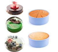 Qtuie Silicone Baking Mould, 2 Pieces 15 cm Round Cake Mould, Silicone Mould for Cake and Bread