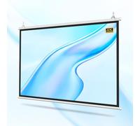 QTWLG 30" 40" 50" 60" 72" Projection Screen Manual Pull Down Projector Screen For Home Theater Indoor Outdoor HD 4K Movie Screen, Anti-Crease, Easy Roll Up(50 Inch (16:9))
