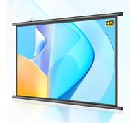 QTWLG 30" 40" 50" 60" 72" Projector Screen HD 4K Manual Pull Down Projection Screen For Home Theater Indoor Outdoor Camping Movie Screen, 4:3 16:9 Format, Anti-Crease(60 Inch (16:9))