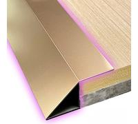 QTWLG 3ft Door Threshold Transition Strip Wood To Tile, Threshold Ramps For Doorways Height Difference 2/5''- 2'' Metal Reducer Transition Strip For Uneven Floors(Gold,30 * 30mm)