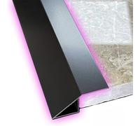 QTWLG 3ft Door Threshold Transition Strip Wood To Tile, Threshold Ramps For Doorways Height Difference 2/5''- 2'' Metal Reducer Transition Strip For Uneven Floors(Black,30 * 30mm)