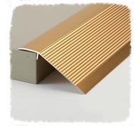 QTWLG Kitchen Floor Transition Strip Bathroom Doorways Threshold Strip 4inch Wide Aluminum Reducer Strip For Uneven Floors Height Difference 2/5" - 1 3/5"(Gold,90cm/3ft)