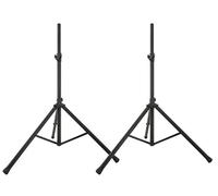 QTX 2 x Steel Speaker Stand 35mm 25kg Pair Black PA DJ Disco