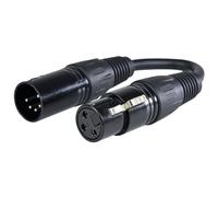 QTX 3-Pin Female to 5-Pin Male DMX Adaptor Cable 200mm XLR Lighting Lead | Adapts 5-pin DMX outputs to accept standard 3-pin lighting cables. Rugged 6.5mm shielded lead prevents data noise