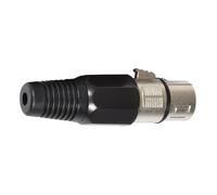 QTX | 3-pin XLR Socket Connector - Easy DIY, Strain Relief, Quick Mounting, Versatile Use, Secure Connection for Making or Repairing Microphone & DMX Cables | Socket