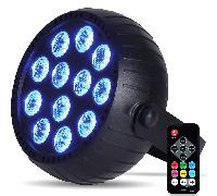 QTX BATPAR-18 Black Rechargeable Mini 18W LED PAR Can Light DJ Stage inc Remote
