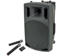 QTX Bluetooth 12''Portable Powered PA System + 2 Wireless Mics USB SD MP3Karaoke