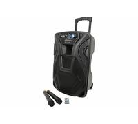 QTX Busker 12 Portable PA Speaker System & 2 Mics Rechargeable, Bluetooth, USB