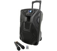 QTX Busker 12 Portable PA Speaker With Bluetooth, Media Player & 2 Wireless Mics