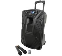 QTX Portable PA Busker-12 - Rechargeable, 12-inch, 2 Wireless Microphones, Bluetooth