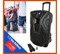 QTX Portable PA Busker-12 - Rechargeable, 12-inch, 2 Wireless Microphones, Bluetooth