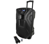 QTX BUSKER-15 | Portable PA Speaker with Wireless Microphones & Bluetooth