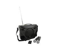QTX Delta 50 Portable Desktop PA W/Bluetooth Karaoke System W/ 2x Wireless Microphones Ideal for classrooms, meetings & singing rehearsals