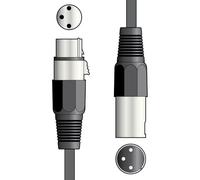 QTX Essential Microphone Cable XLR Female to XLR Male Lead Fully Shielded Audio Cable for Studio & Live Use 3 Metre Black
