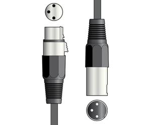 QTX Essential Microphone Cable XLR Female to XLR Male Lead Fully Shielded Audio Cable for Studio & Live Use 3 Metre Black