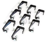 QTX light 8x FX Lab Metal Silver G Clamp Set - Heavy-Duty Galvanized Lighting Mounting Hooks, Max Load 25kg, Fits Poles up to 50mm - Ideal for DJ, Disco, Stage, Projectors & Event Lighting Rigs
