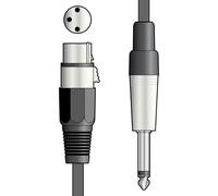 QTX Microphone Lead XLRF to 6.3 mm Mono Jack 12 m Black