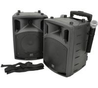 Qtx PAV8 portable PA set + 2 UHF mics, CD/DVD, USB/SD & Bluetooth