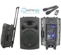 QTX QR12PA Portable PA System VHF Wireless Mics USB SD MP3 AUX Remote 178.843