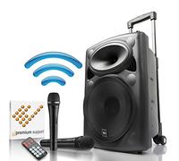 QTX QR15PA Portable Battery Powered PA System with Wireless VHF Microphones and Integrated USB MP3 Media Player