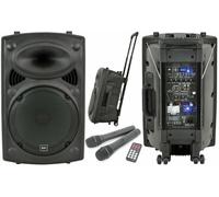 QTX QR15PA Portable PA System Battery Powered USB Sound + 2 x Wireless Handheld