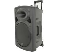 QTX QR15PA Portable Rechargeable PA Speaker 2 Wireless Mics USB SD MP3 DJ Disco