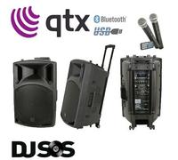 QTX, QX12PA Wireless Portable PA System Complete with Two Wireless Microphones, Bluetooth Connectivity, 8-Hour Battery life, Ideal for Events, Performances, Presentations