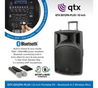 QTX QX12PA-Plus 12 PA Speaker With Wireless Microphones
