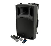 QTX QX12PA Portable PA System Battery Bluetooth USB Sound 2 x Wireless Handheld