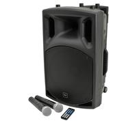 QTX, QX12PA Wireless Portable PA System Complete with Two Wireless Microphones, Bluetooth Connectivity, 8-Hour Battery life, Ideal for Events, Performances, Presentations