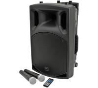 QTX, QX15PA Wireless Portable PA System Complete with Two Wireless Microphones, Bluetooth Connectivity, 8-Hour Battery life, Ideal for Events, Performances, Presentations