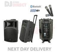 QTX QX15PA-PLUS PORTABLE PA DJ UNIT USB SD BLUETOOTH & UHF Wireless Microphones