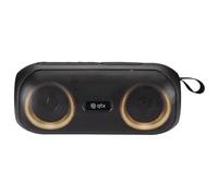 QTX Speaker Wireless Bluetooth Portable Speaker with LED Lights, IPX4 Waterproof, Stereo Sound, FM Radio, Rechargeable Battery for Home Outdoor Travel Black