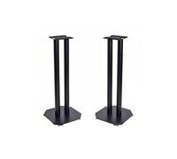 QTX | Studio Monitor Stands 50cm in Height - Supplied in Pairs | Black Steel Speaker Stands with Floor Spikes | Ideal for Home Studio, Surround Sound, Home Cinema, DJ & Audio Equipment
