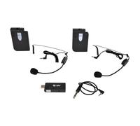 QTX | U-Mic Dual Wireless UHF Microphone Kit | 2 x head Band Mics