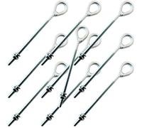 QTY 10 12 x 3/8" Welded Eye E Bolt Galvanised Steel Wire Rope 300mm Thread Nut