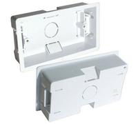 Qty 10 35mm Double Twin Plastic Dry Lining Back Box 2 Gang Wall Pattress Uk