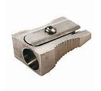 Qty 10 Metal Pencil Sharpeners Pocket-Sized Diameter 8mm Single Hole Aluminum Metallic Silver