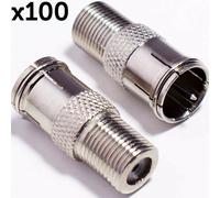 QTY 100 Quick Fit F Connector Male Plug To Female Adapter Push On RF Coaxial
