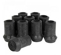 Qty: 10x 16mm (5/8") Rubber Ferrules, Tips or Feet for Slim Walking Sticks or Canes - Black - by Lifeswonderful