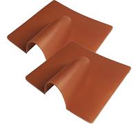 Qty 2 - Brown External Brick Buster Plate - Cable Outdoor Wall Entry Burst Tidy Cover - Satellite/Coaxial/Sat/Coax Blast - Loops