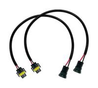 QTY 2- H11 H8 H9 Wiring Harness Connector Extension Cable for Headlight & Fog Light Halogen Bulb Copper Wiring 12V-24V Male & Female Connector 16AWG Heavy Duty Heat Resistant (Pack of 2) (10" Length)