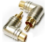 QTY 2 RCA Male To Female Right Angled Plug 90 Degree Adapter Phono Socket