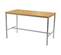 Qty 4 - Educate Standard Science School Table 80cm High (MDF Edge), 120wx60dx80h (cm), Black Frame, Light Grey Top