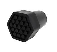 Qty 4X: 22mm 7/8" Black Hexagonal Heavy Duty Rubber Ferrules for Crutches by Lifeswonderful®