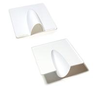 Qty 5 - White External Brick Buster Plate - Cable Outdoor Wall Entry Burst Tidy Cover - Satellite/Coaxial/Sat/Coax Blast - Loops